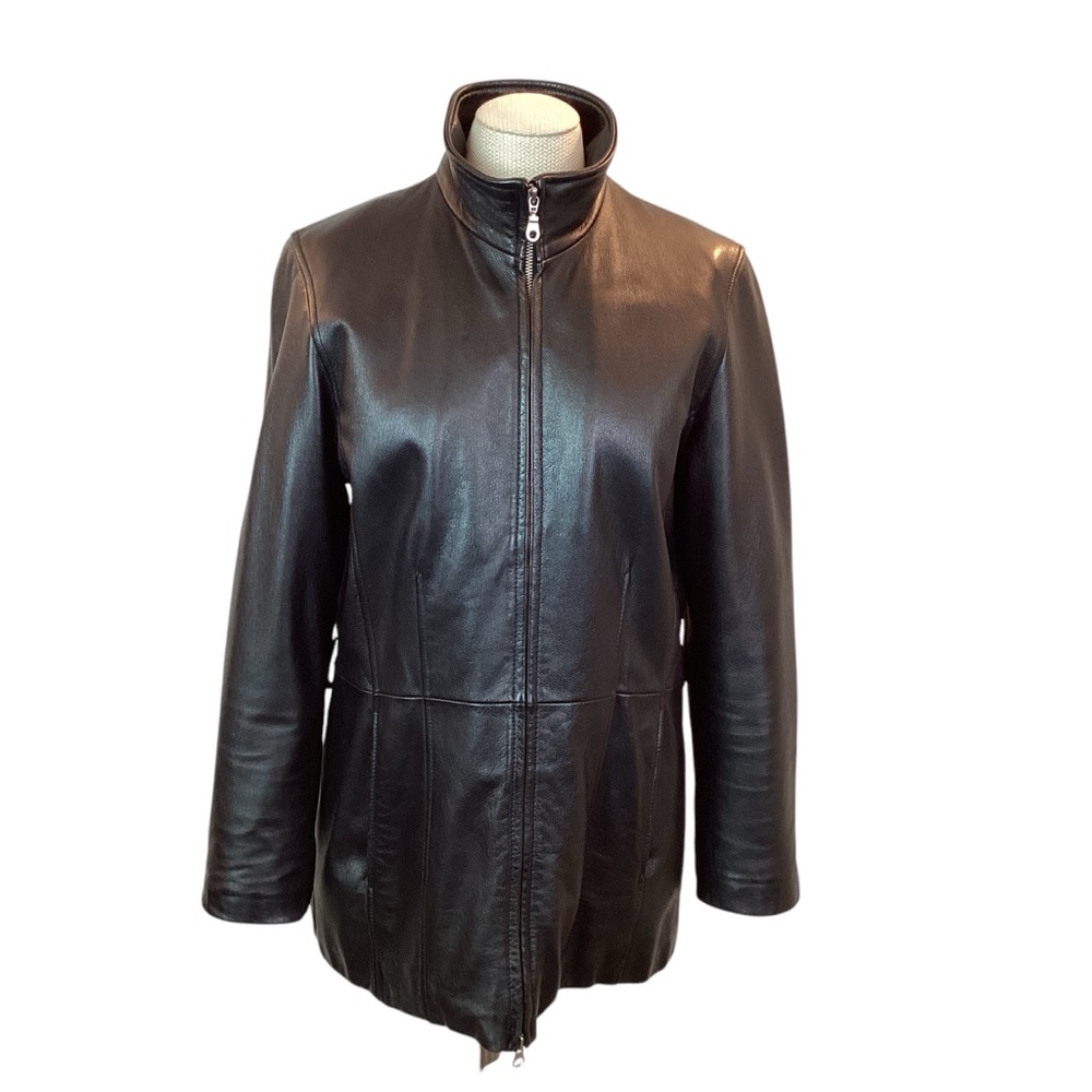Wilson’s Thinsulate Full Zip Leather Jacket Black Liner Vest